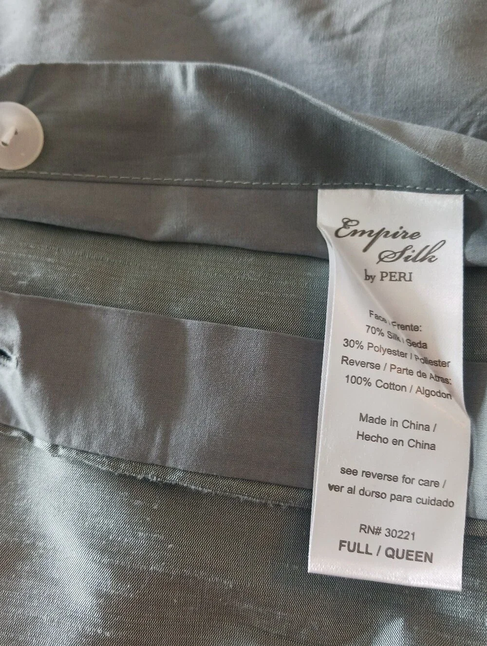 Empire Silk by PERI Full/Queen Duvet Cover 70% Silk Top 100% Cotton Back Peacock